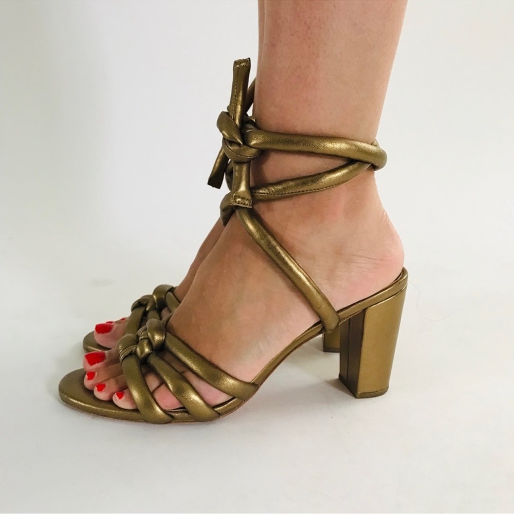 Charlotte Stone metallic gold heeled sandals!